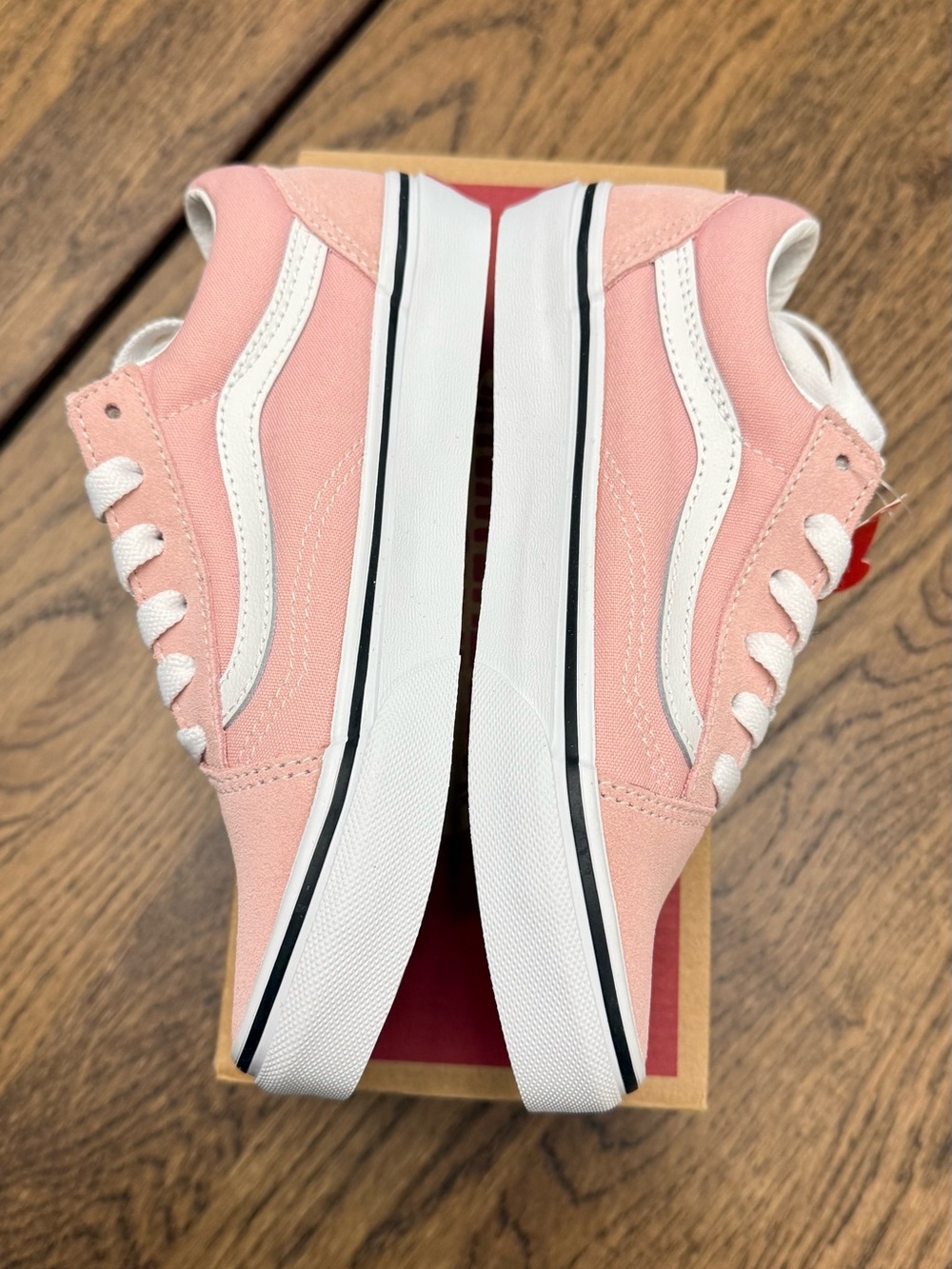 New Vans Kids Old Skool Shoe - Powder Pink/True White sz 2.5